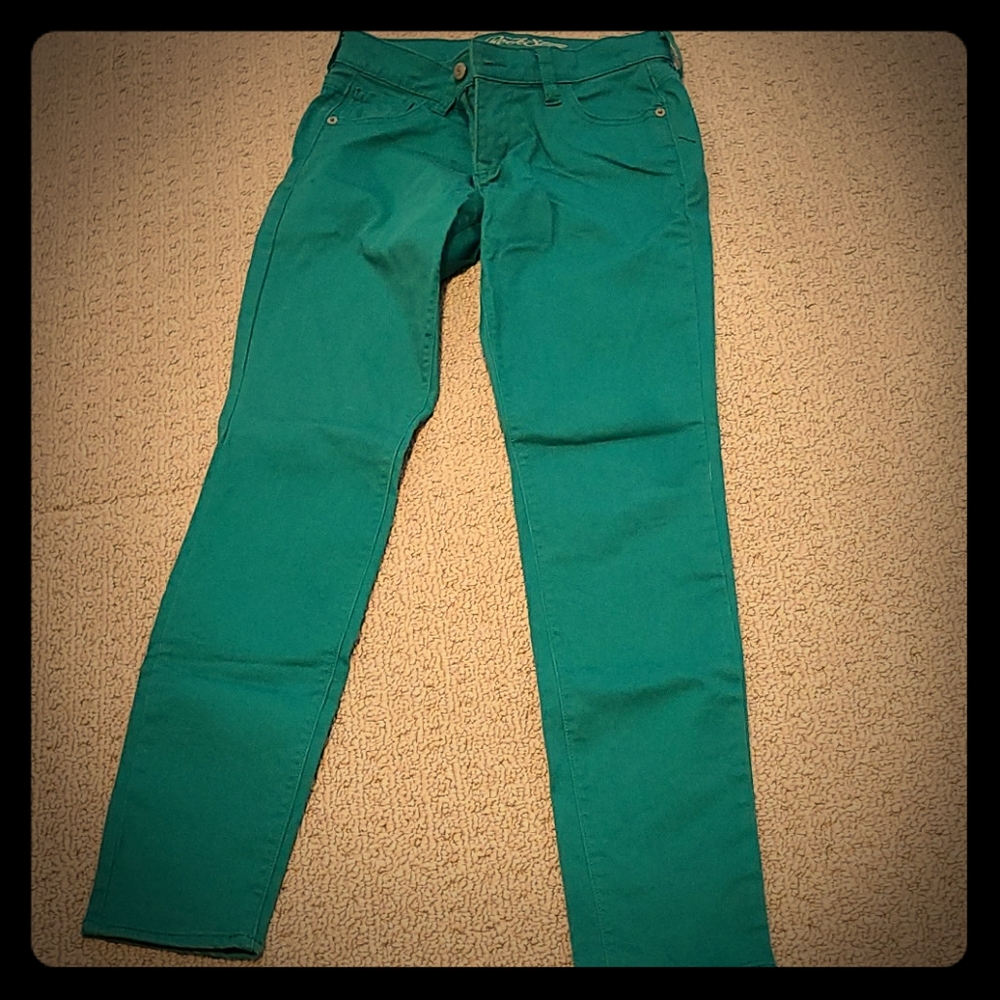Old navy pixie rockstar jeans elf green size 6